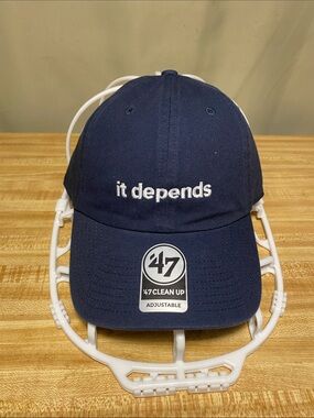47’Brand Clean Up Adjustable Baseball Cap W/ embroidered ‘it depends’ O/S